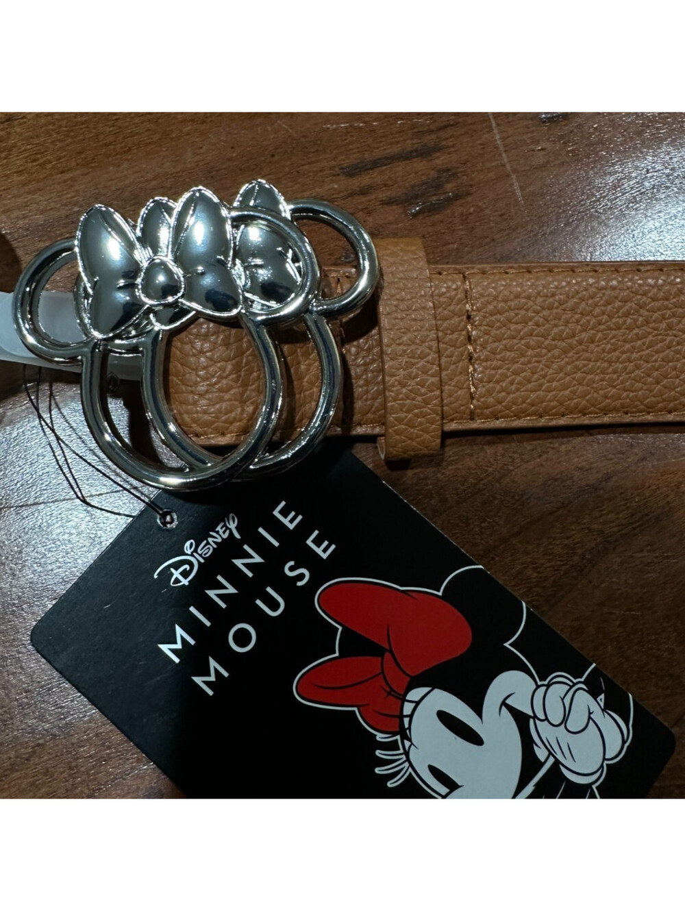 Minnie Mouse Belt Women’s Small Brown Pebbled Silver Buckle Walt Disney NWT
